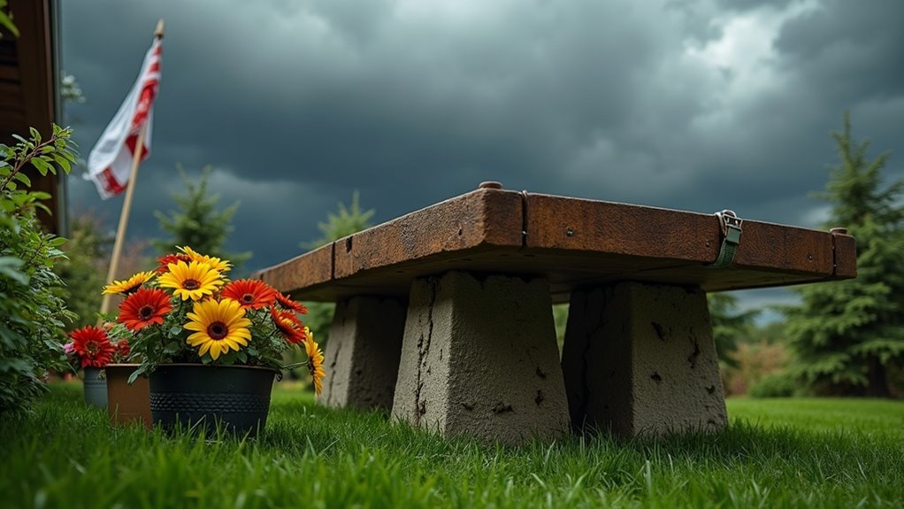 secure outdoor items before storms